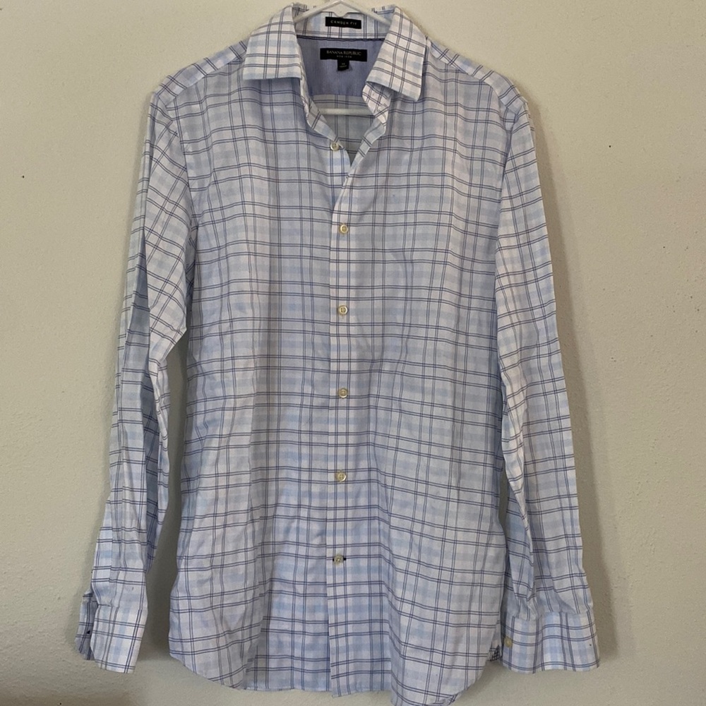 Banana Republic dress shirt blue flannel size medium